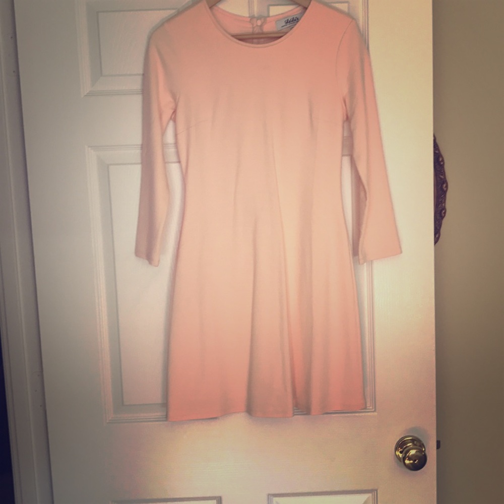 Lulus long sleeve peach dress.